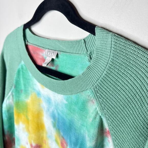 LOGO by Lori Goldstein‎ Charlie Hand Tie-Dyed High-Low Sweater XL Raglan Sleeve - Picture 2 of 8